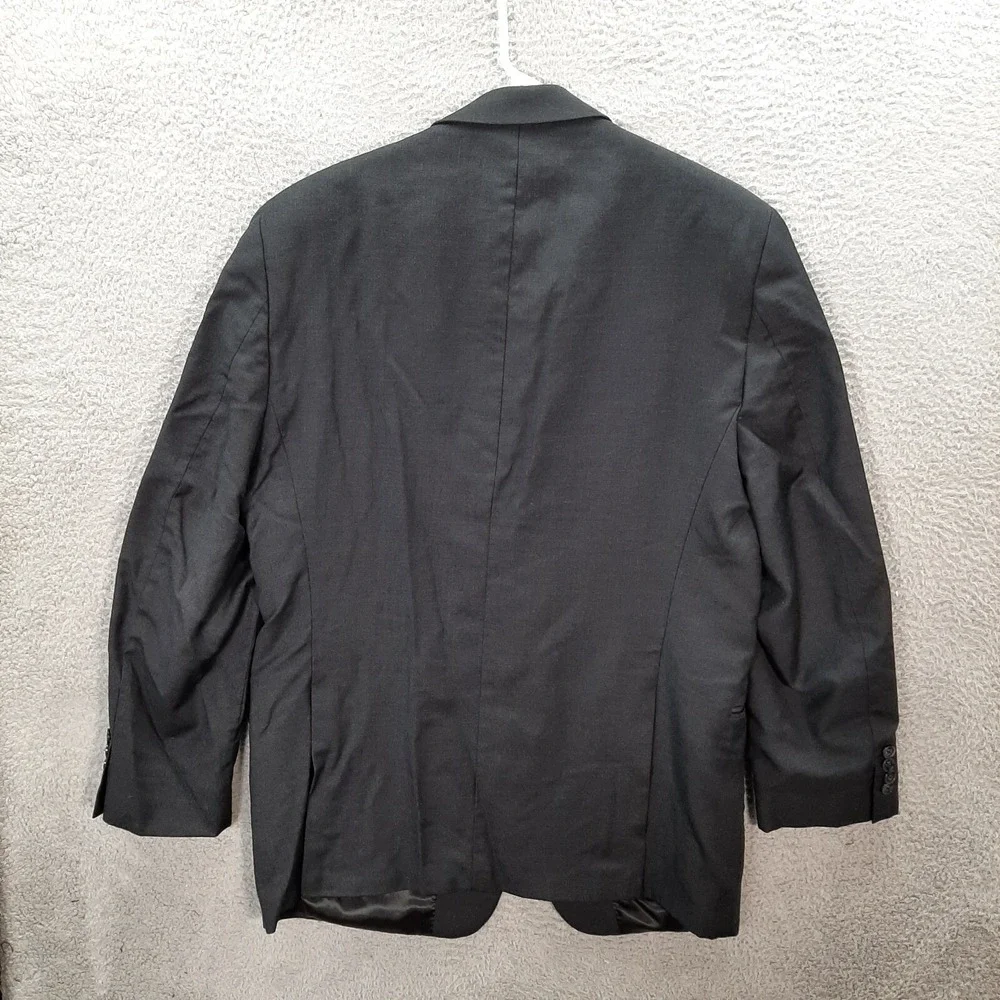 Calvin Klein Suit Jacket Adult 44L Black 100% Wool Blazer‎ Dress Formal Business